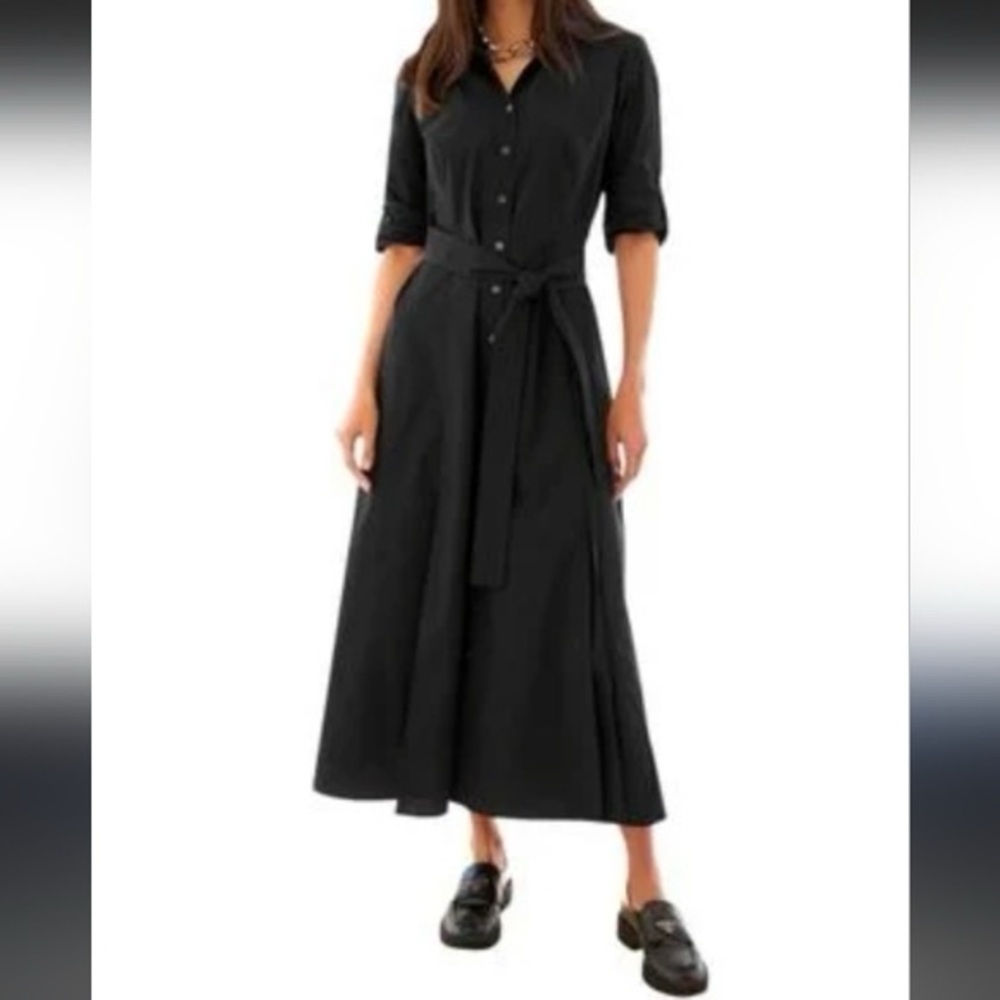 Talbots Full Button Down Cotton Belted Pocketed S… - image 1